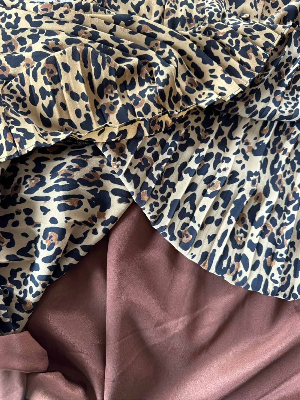 J. Crew Leopard Print Long Sleeve Pleated Midi Dress - Tan & Black